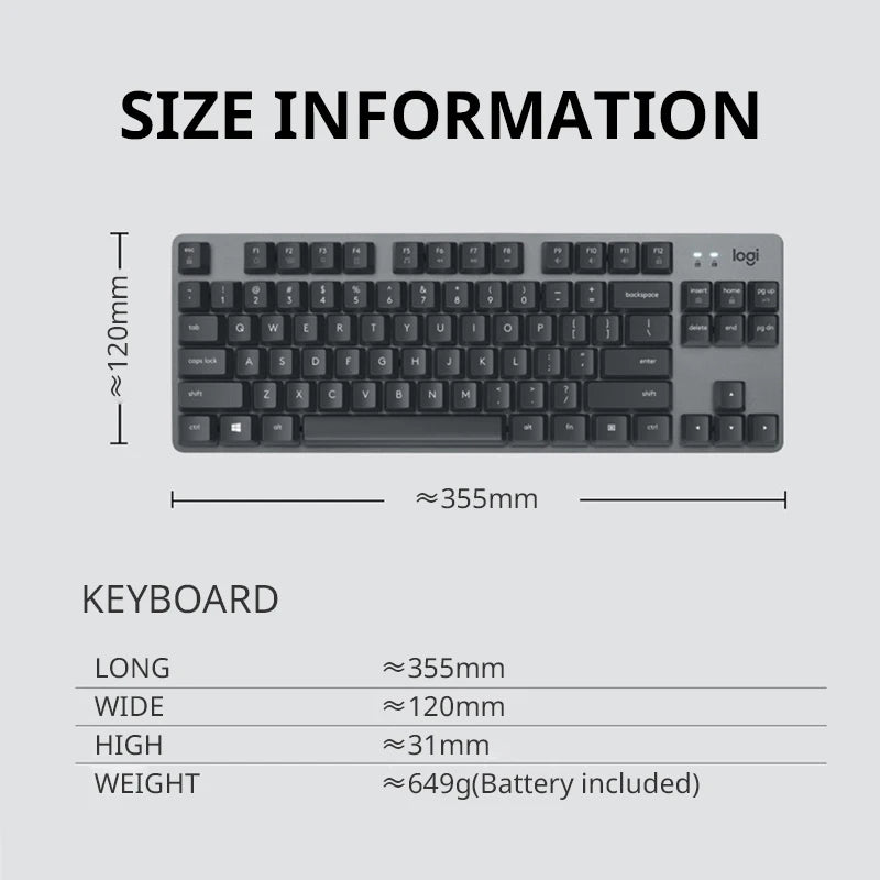 Logitech K835 Led Usb 84-Key Gaming Mini Mechanical Wired Keyboard