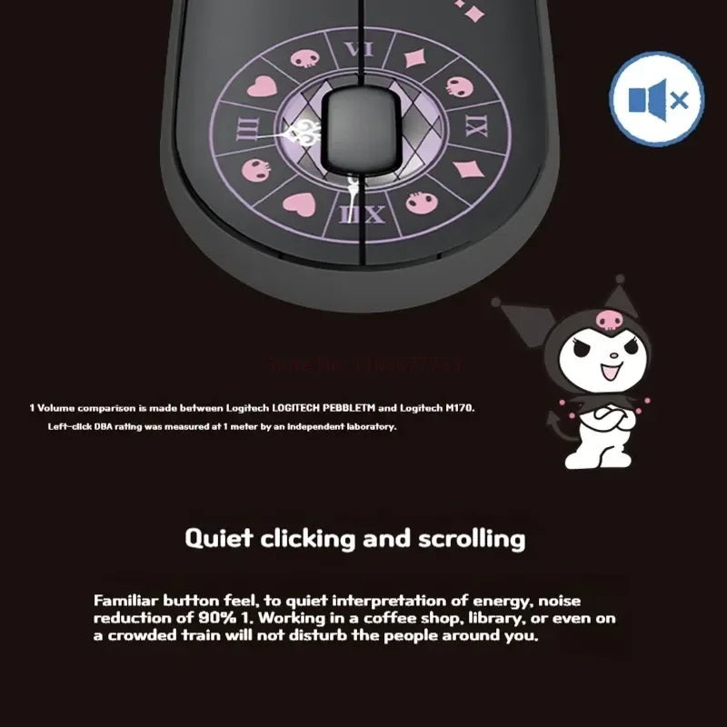 Logitech Sanrio Kuromi Co-Branded Cartoon Pebble Wireless Bluetooth Mouse