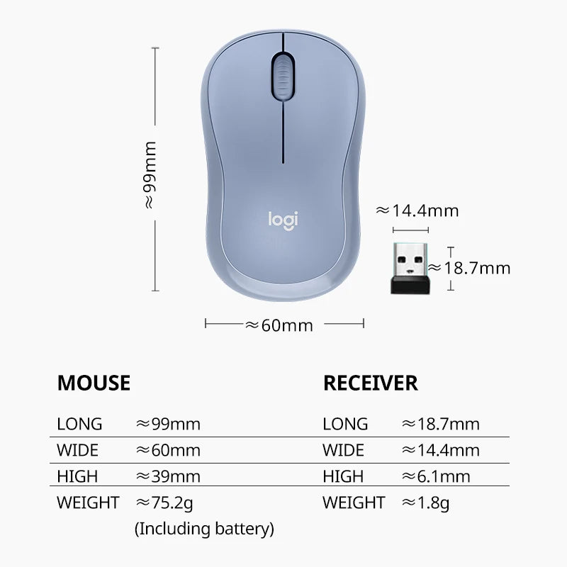 Logitech M221 Noiseless 2.4ghz Wireless Mute Portable Mini Mouse