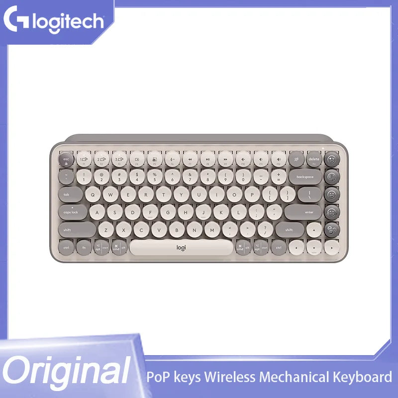 Logitech POP Keys Wireless Bluetooth Mechanical Keyboard Grey Logi POP Mouse Set Ttc Tea Axis Keyboard For Office Gaming Laptop