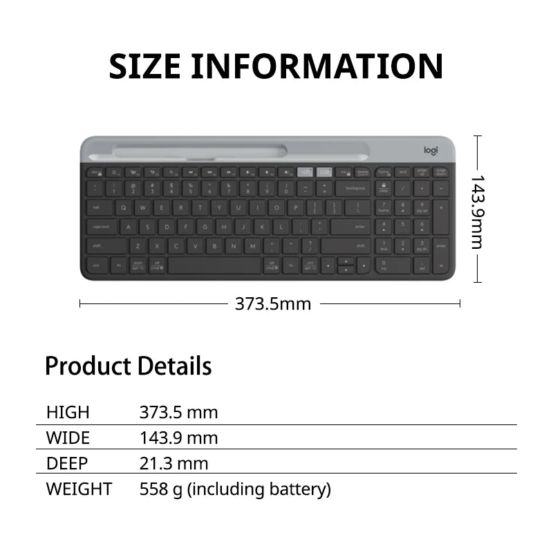 Logitech K580 Wireless Keyboard Portable Thin Light Multi-device