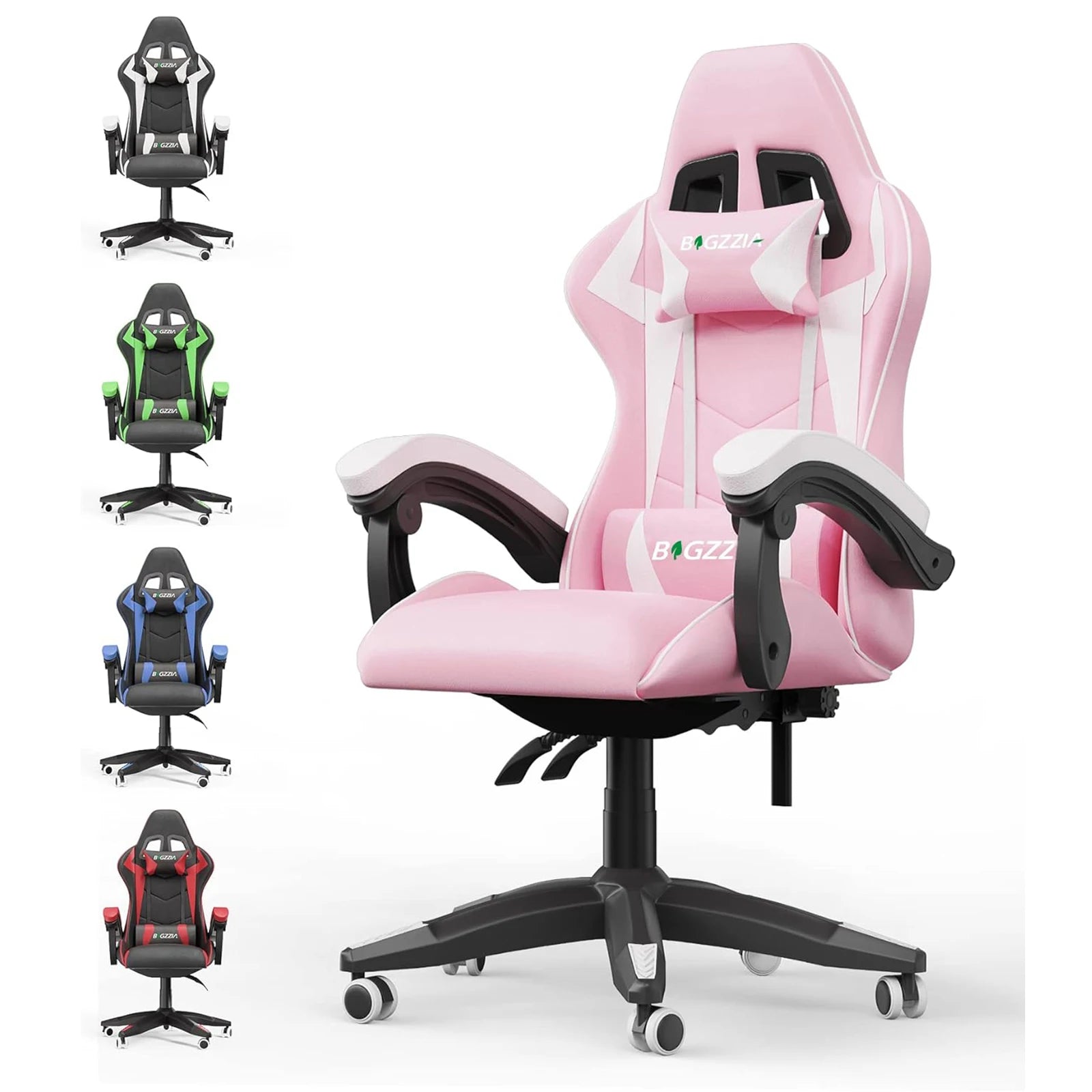 Gaming Chair with Ergonomic Lumbar Cushion and Headrest