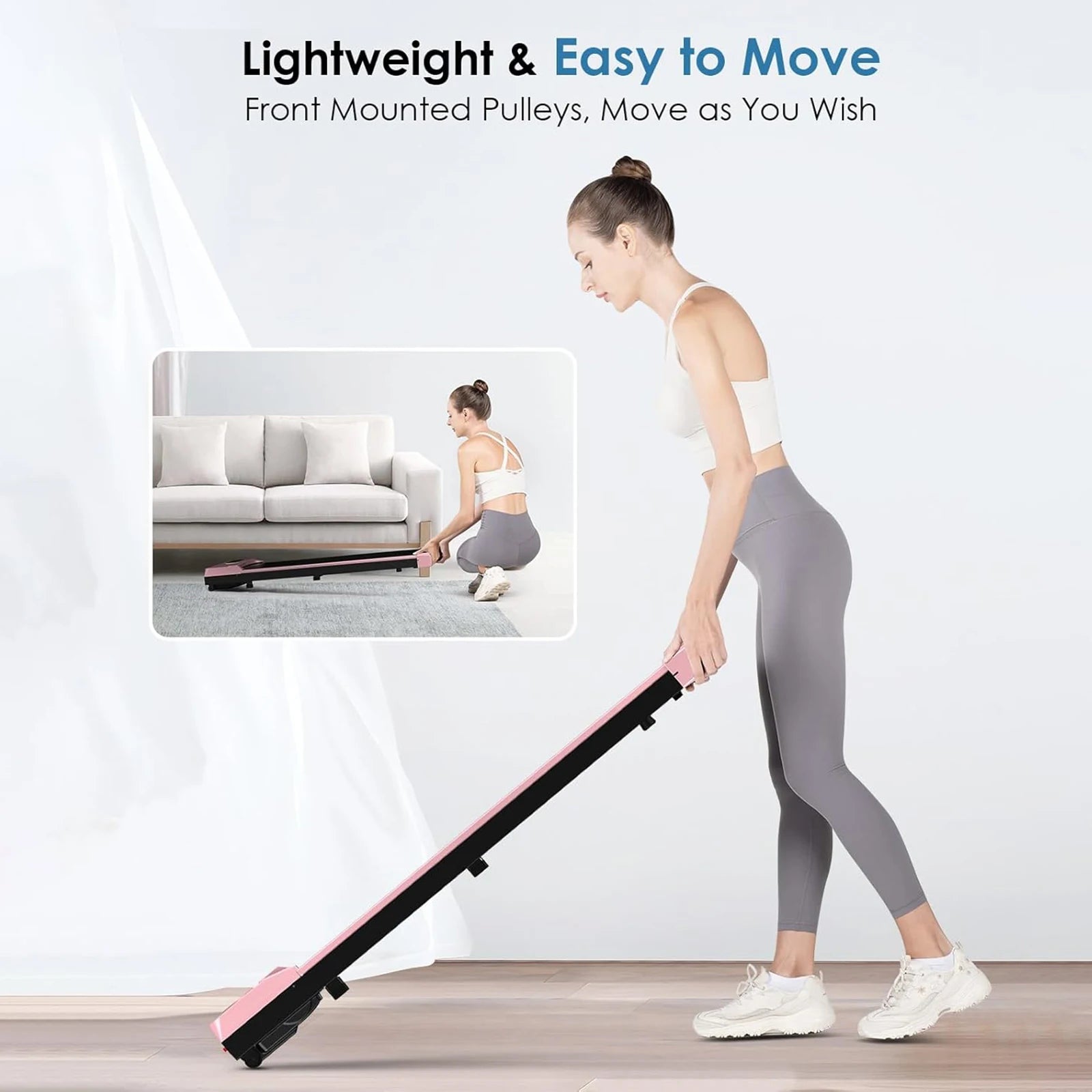 Treadmill 5MPH Mini Portable for Home Quiet & Lightweight Flat