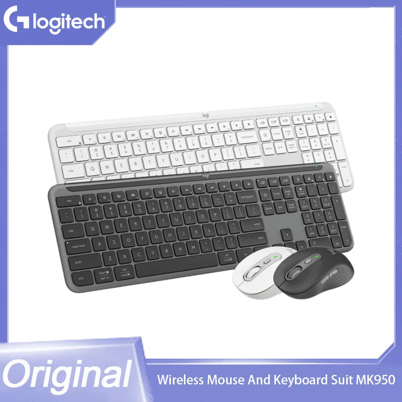 Logitech Wireless Keyboard Mouse Combos Set MK950 For Office Laptop M750 Mute Mouse K950 Wireless Keyboard Logibolt Usb Receiver