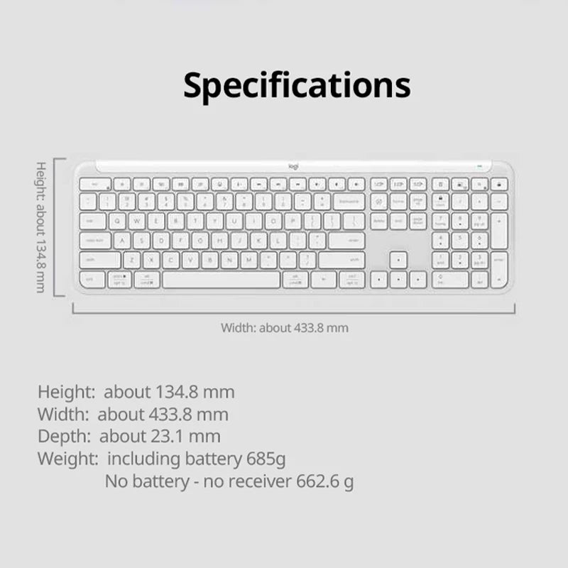 Logitech K950 Wireless Bluetooth Keyboard Ultra Slim Silent Keyboard