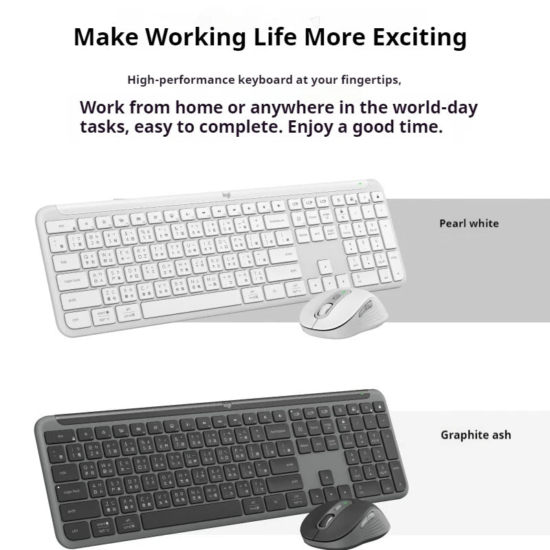 Logitech Wireless Keyboard Mouse Combos Set MK950 For Office Laptop M750 Mute Mouse K950 Wireless Keyboard Logibolt Usb Receiver