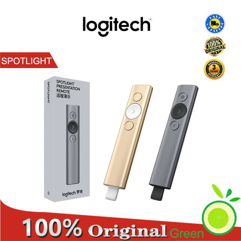 Logitech Spotlight remote pointer for projector demonstration