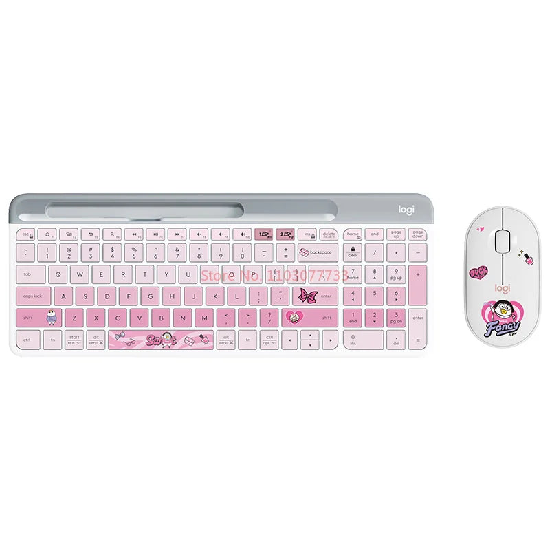 Logitech K580 Wireless Bluetooth Keyboard Mouse Combos Cute Duckyo Friend Series Sweet Cool Key Mouse Set For Home Office Laptop