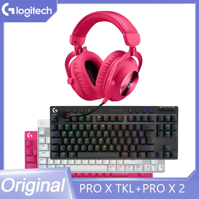 Logitech Pro X 2nd Generation Wireless Headset 7.1 Surround Pro X Tkl Wireless Mechanical Keyboard 87 Keys Combos For Esports