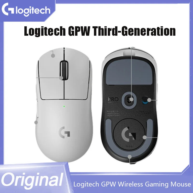 Logitech GPW Third-Generation Wireless Gaming Mouse PRO SUPERLIGHT 2 Esports Mouse Hero 2 Sensor 32000 Dpi Programmable For Pc